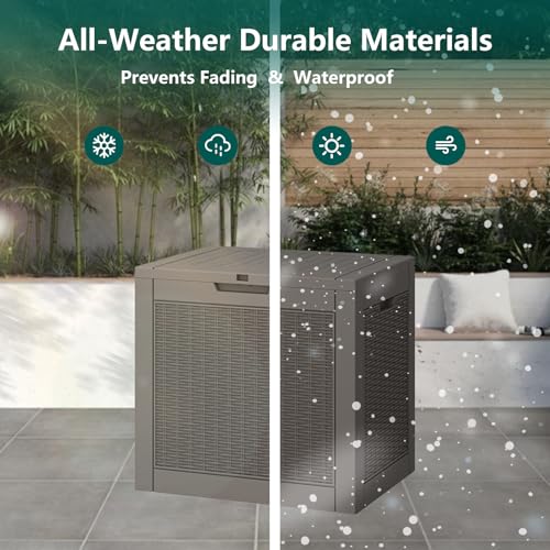 KAMABOKO 30 Gallon Outdoor Storage Box Waterproof Deck Box for Patio — view 3