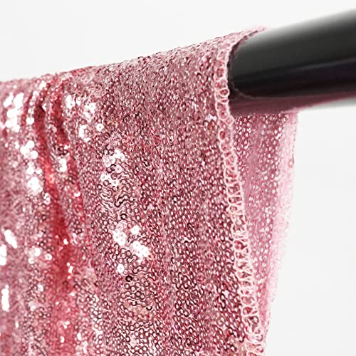Poise3EHome Fuchsia Pink Sequin Backdrop, 4 Panels 2x8ft Glitter Curtain for Weddings, Parties, Photo Booth Decor by Poise3EHome - Image 4
