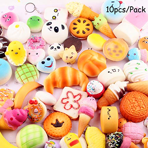 Best Quality - Squeeze Toys - Piece/Set Anti-Stress Soft Squishy Cake Squish Set Mini Slow Rising Squish Bread Sets of Squishies Pendant Accessories - by Squeeque - 1 PCs