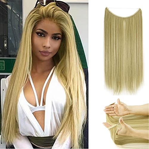 FIRSTLIKE Invisible Secret Wire Miracle Hair Extensions Fish Line Headband Hairpiece Wavy Curly Synthetic Hairpiece