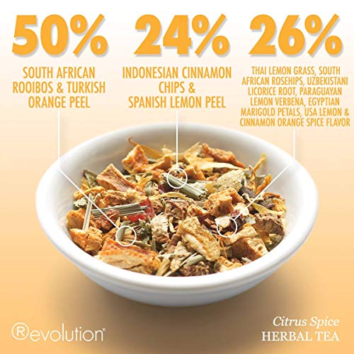 Revolution Tea - Mesh Infuser Full Leaf Tea - Citrus Spice Herbal Tea - 30 Bags #TOP3