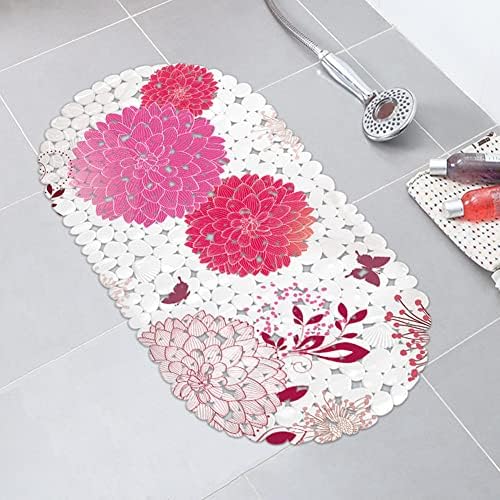 Shower Mats Non Slip Anti Mould, Non Slip Bath Mats for Inside Bath with Drain Holes, Non Slip Shower Mats for Inside Shower with Suction Cup, Bathtub Mat Machine Washable(Color -2)