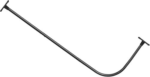 PrettyHome L Shapaed Bathroom Bathtub Corner Shower Curtain Rod Large Space 28x68Black Finished Black, Bronce, NĂquel cepillado, Cromado PrettyHome L Shapaed Bathroom Bathtub Corner Shower Curtain Rod Large Space 28x68Black Finished Black, Bronce, NĂquel cepillado, Cromado