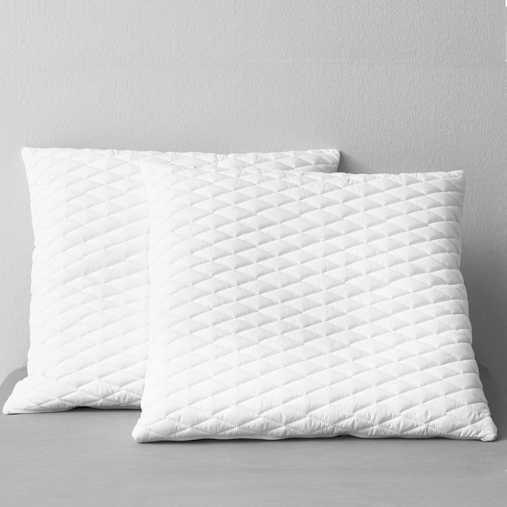 2 almohadas de 70 × 60 × 14 cm de espuma viscoelástica ergonómica, con funda transpirable y relleno viscoelástico para dormir boca abajo, lavable y refrescante
