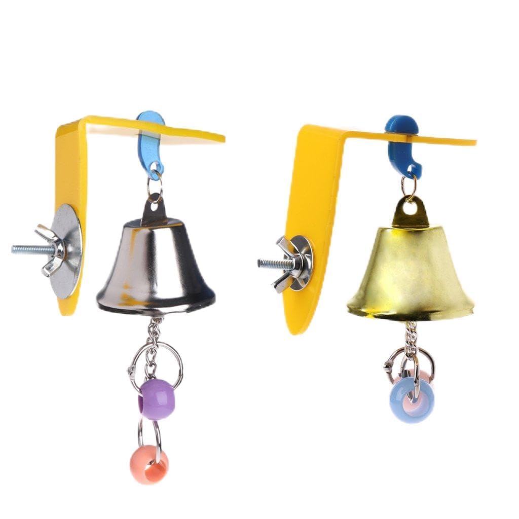 MONOJLY Bell Toy for Birds Bird Cage Toys for Parrot African Greys Mini Macaws Small Cockatoos Cockatiels & More Small Bird