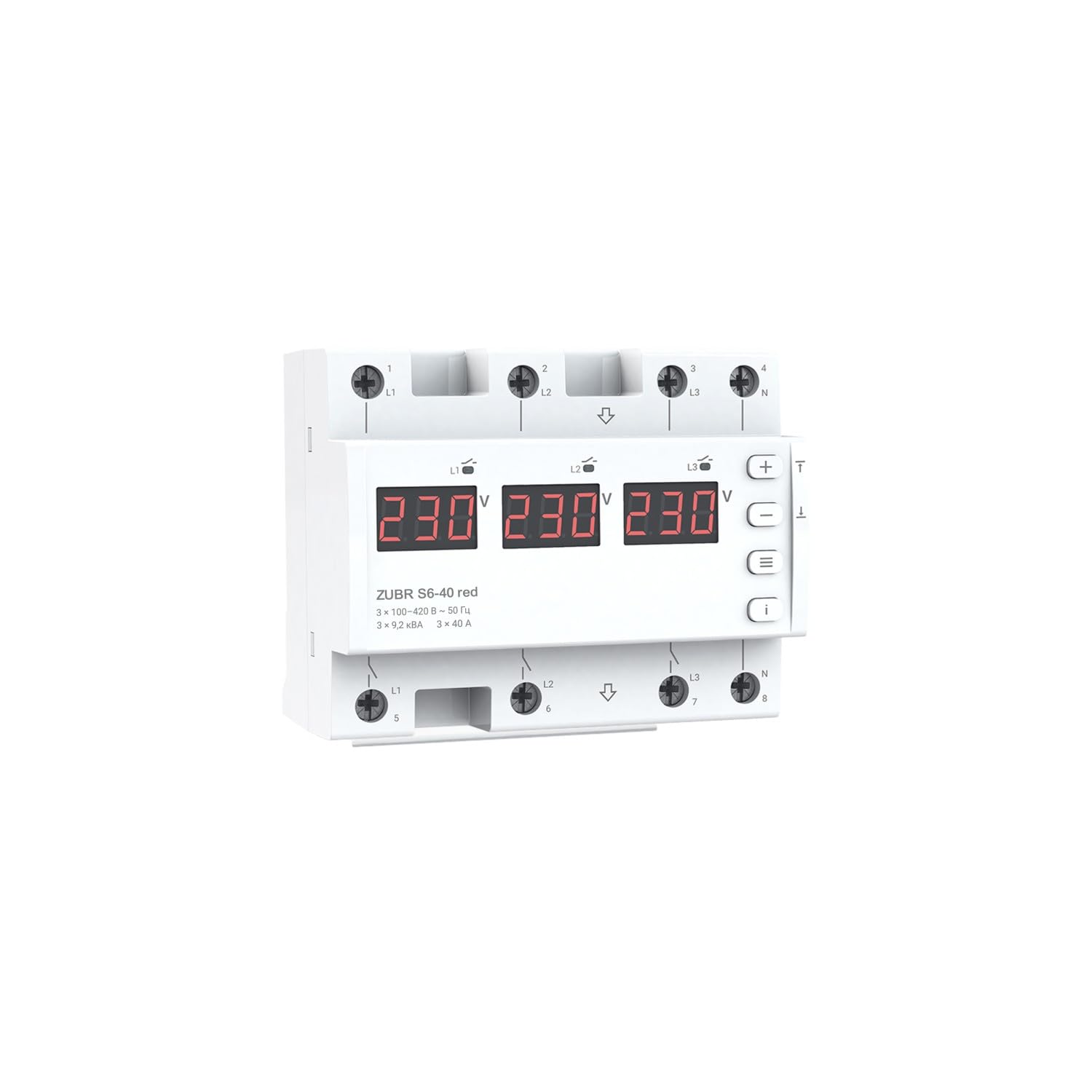 ZUBR S6-40 przełącznik wyboru fazy czerwony LED