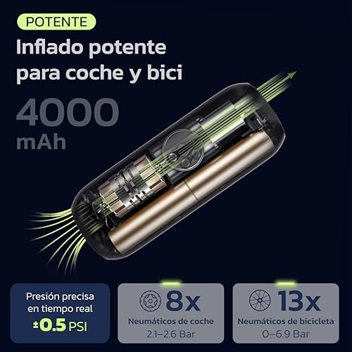 Woowind Inflador Ruedas Coche, Bici y Moto, Apagado Automático, 10,3 Bar - Imagen 5
