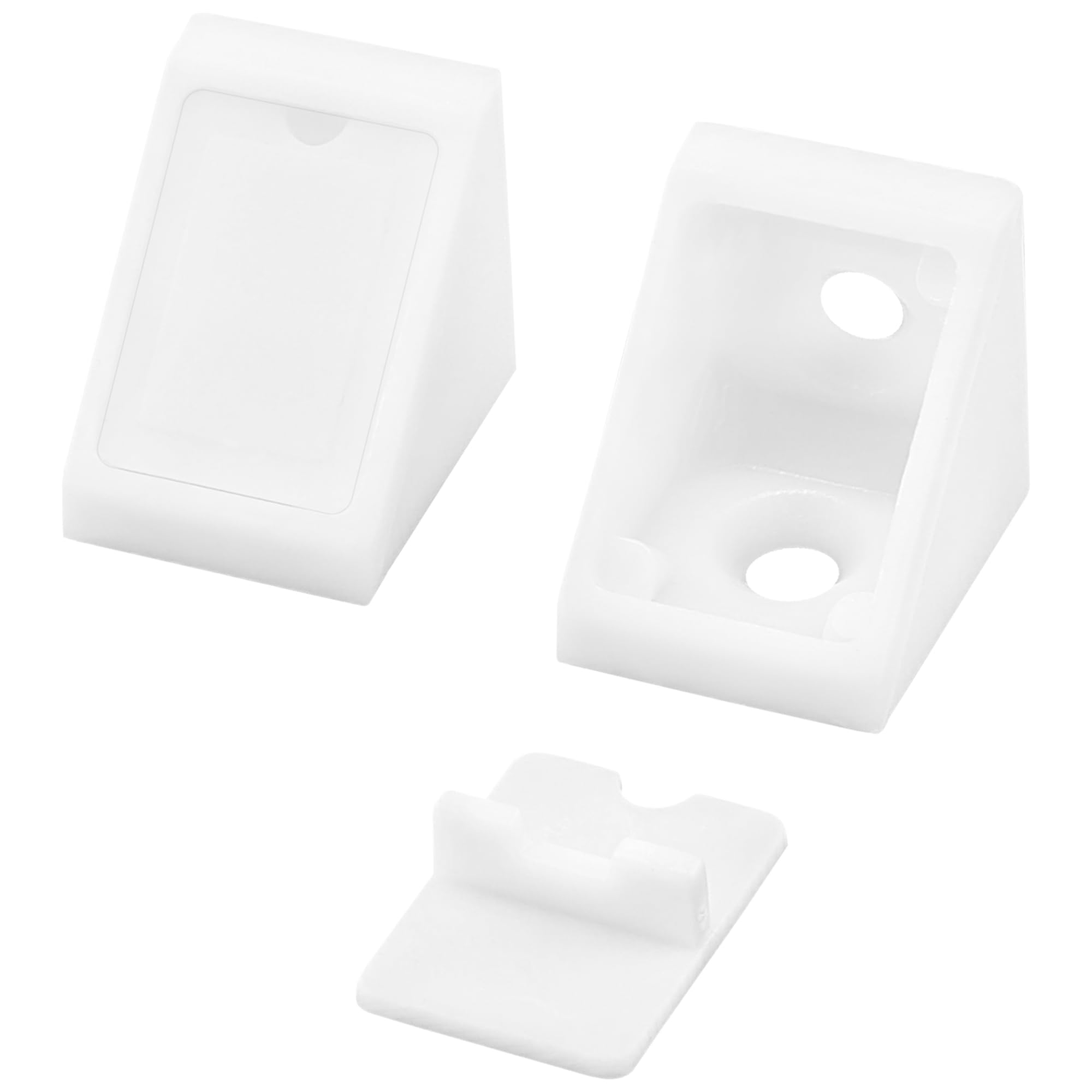 80-Pack Plastic Shelf Support Brackets – 90° Right Angle Corner Braces for Furniture (White)