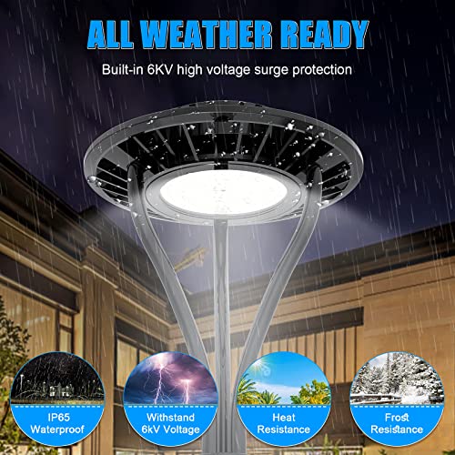 Led Post Top Light 80W 14000Lm, 3 Cct 3000K 4000K 5000K Led Post Light Fixture, Lamp Post Light Dusk To Dawn Outdoor Pole Light For Garden Yard Pathway, Commercial Street Area Lighting Ip65 Ac120~277V #TOP5