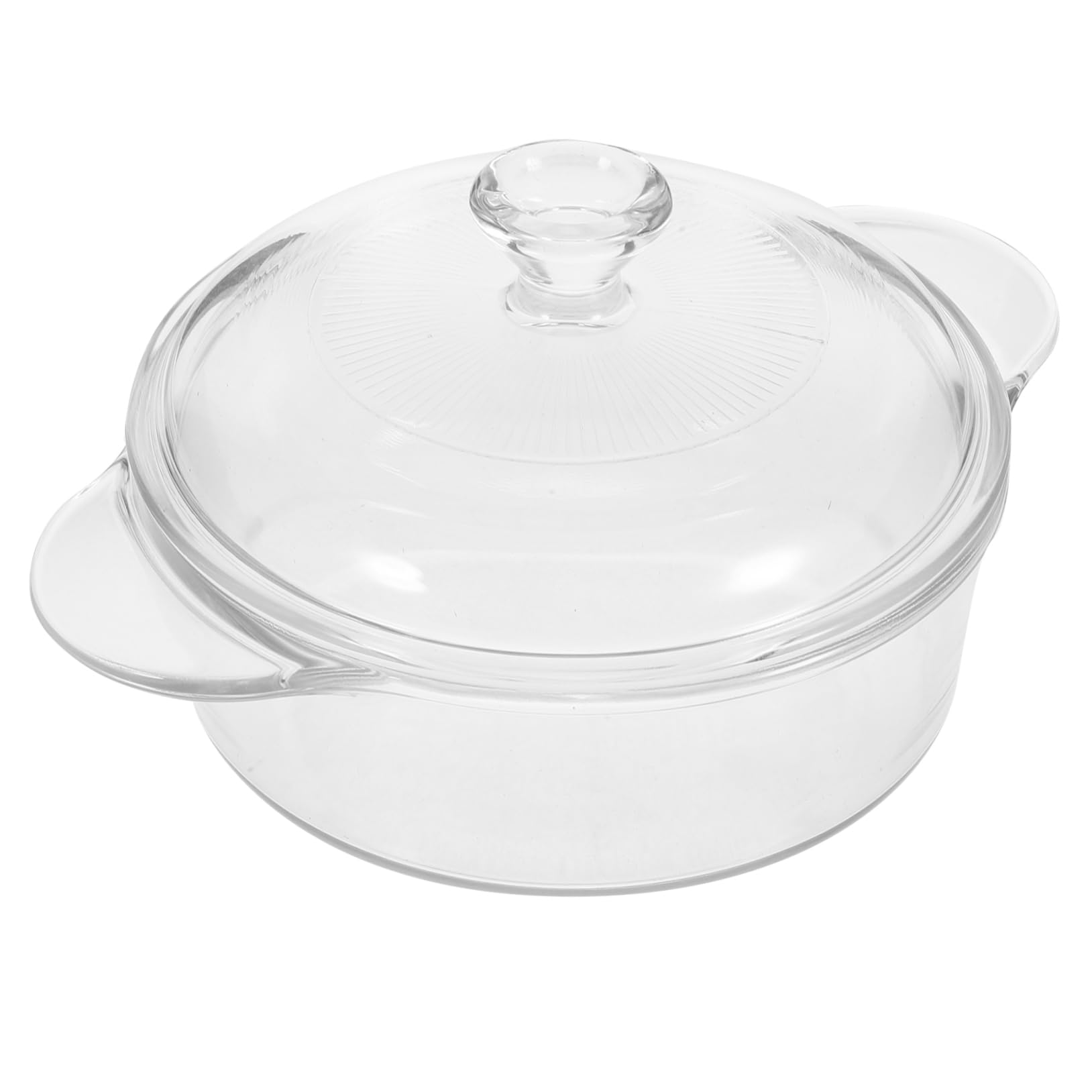 Cabilock Ensaladera de Cristal Transparente con Tapa, 1l, Doble Asa | Vidrio, Conserva la Comida, Transporte Sencillo, Manejo Cómodo Cuenco para Servir en Cocina u Oficina