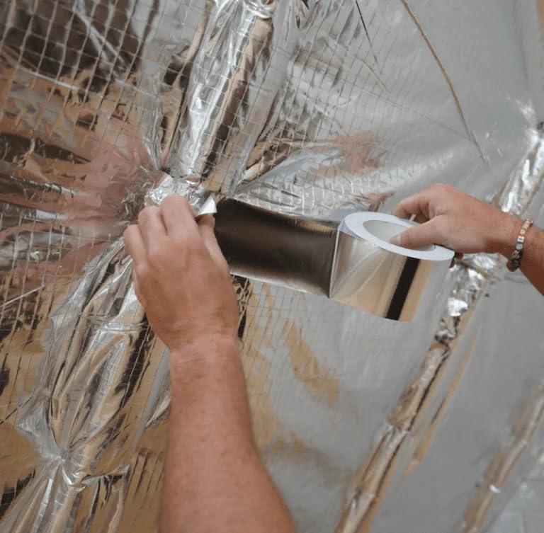 Miniatura 7 de Cinta de papel de aluminio profesional de 3 pulgadas x 20 yardas, ahora más gruesa - 4 mil y pegamento mejorado, cinta HVAC resistente al calor,