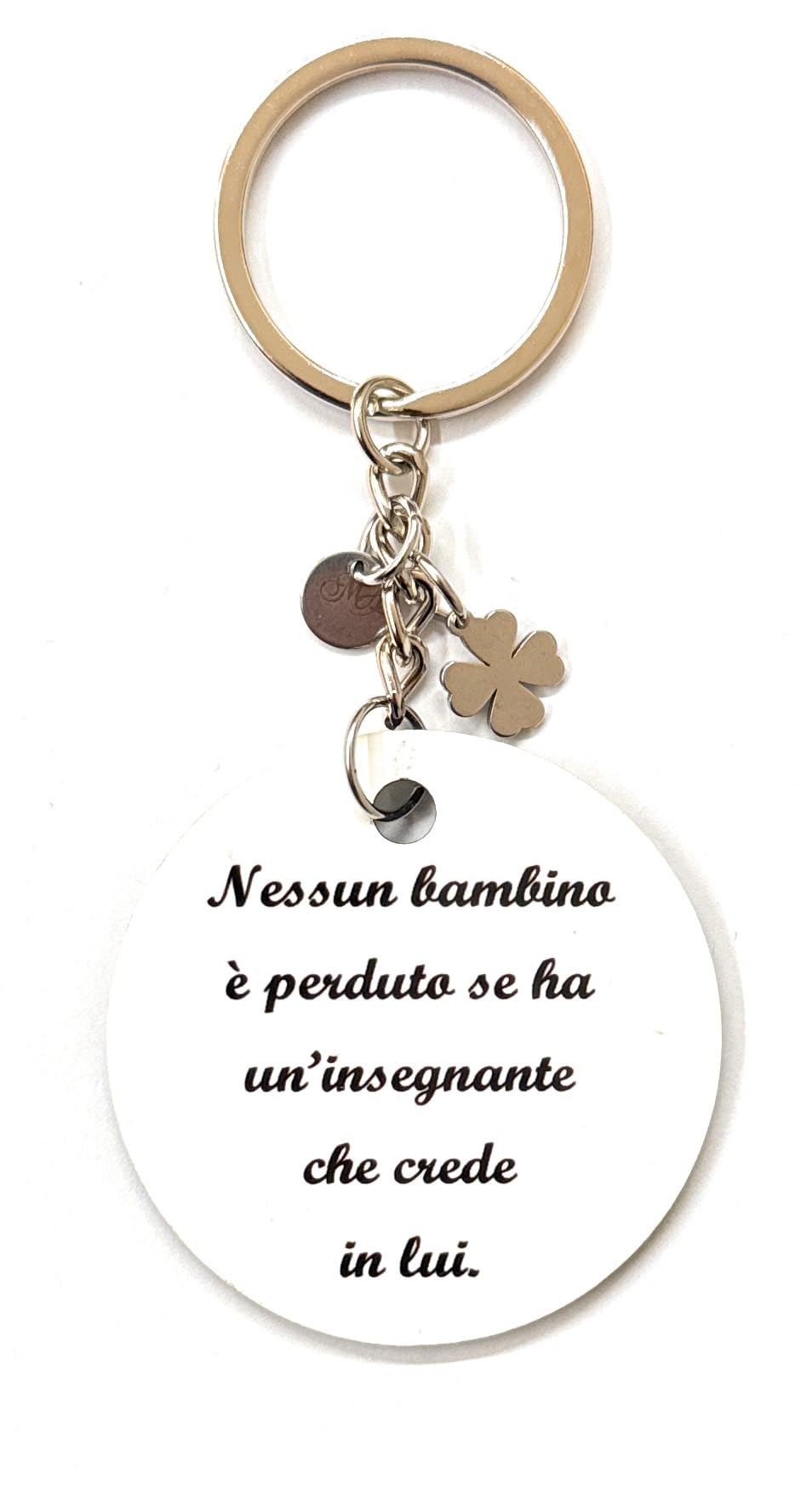Portachiavi A Quadrifoglio Per Maestra - "Un Bimbo Impara Quando L'amore Insegna": Regalo Speciale E Pieno Di Affetto Per Ringraziare La Tua Maestra
