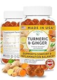Lunakai USA Made Turmeric and Ginger Supplement Gummies 500mg with Black Pepper – High Absorption Curcumin Turmeric Gummies for Joint Comfort, Daily Immune Support, Non-GMO, 60ct