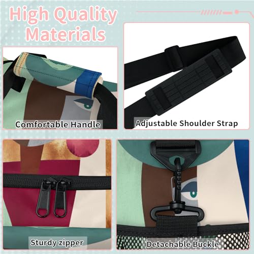 Abstract Women Travel Duffle Bag - Waterproof weekend luggage bag, men's sports and fitness bag, delivery hospital storage bag, overnight luggage bag with pull rod cover2