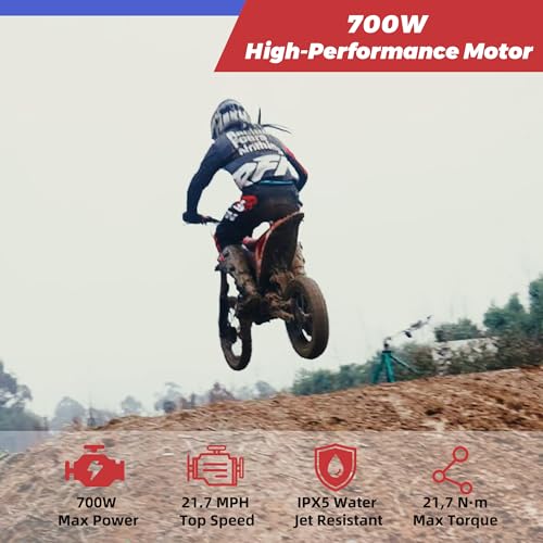 Image of RFN SX-E500 36V Electric Bike, 700W Electric Motorcycle 21.7 mph Max Speed & 15.5 Mile Range, 3-Speed Electric-Dirt-Bike for Kids Ages 4-8