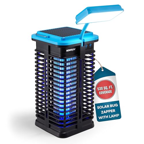 Flowtron Solar Bug Zapper | Portable Electric Insect Killer with UV Light & LED Lamp | USB-C and...