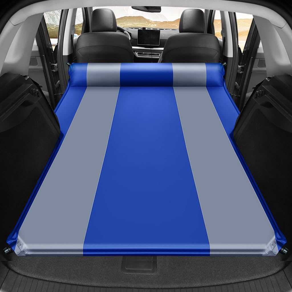 Materasso Gonfiabile Aria per Auto per Fiat Freemont(5seats) 2012-2023, Materasso da Viaggio Floccato PVC Ispessito e Bifacciale, per Viaggio Station Wagon Accessori,A-Blue