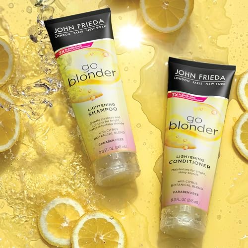 John Frieda Conjunto de xampu e condicionador Sheer Blonde Go Blonder para cabelo loiro, xampu clare
