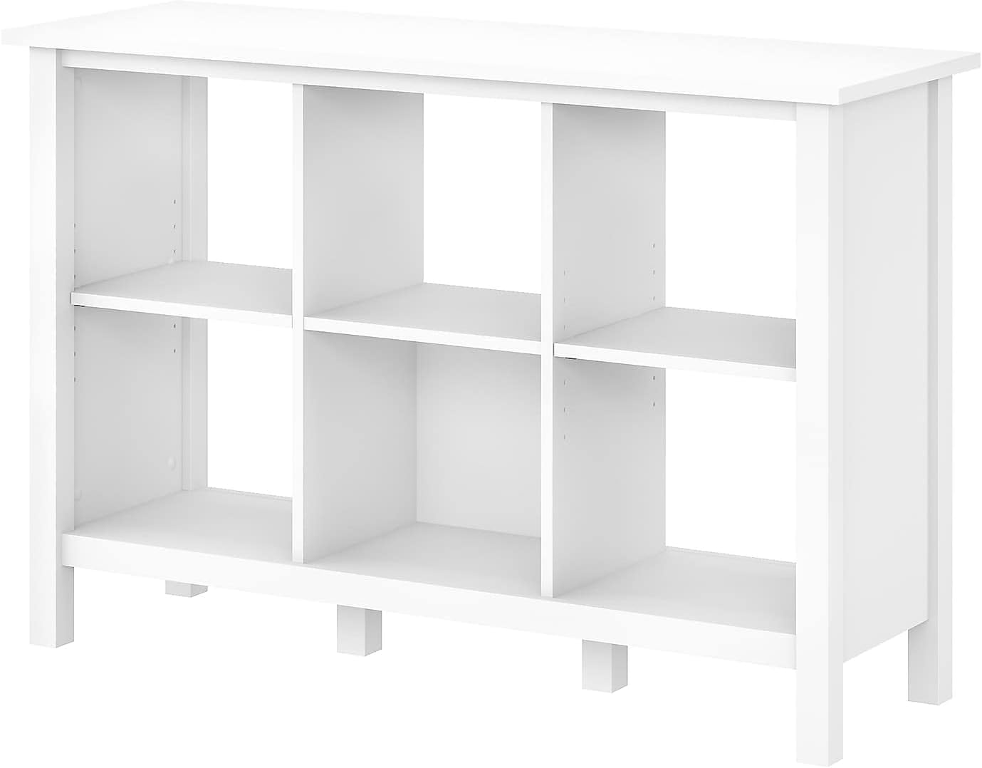 Bush Furniture Broadview 6 Cube Storage Bookcase in Pure