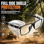 2 Pairs Safety Glasses Side Shields Clear Slip-On Eye Protection for Small to Medium Eyeglasses Flexible Clip-On Z87.1