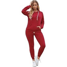 Fixmatti Women Pullover Hoodie Pockets Sweatpants Sport Jogger Sweatsuit