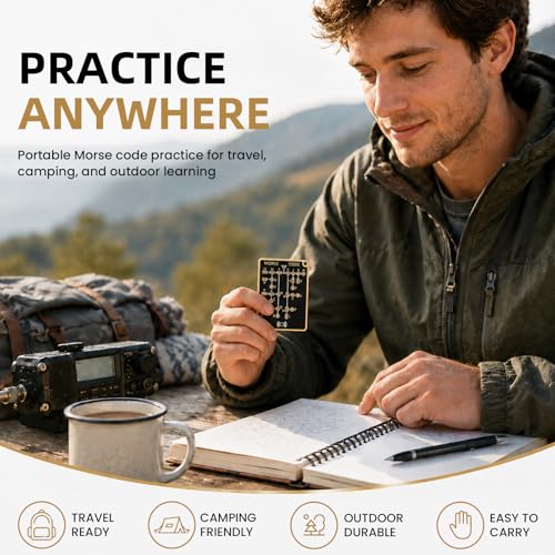 Morse Code Trainer Card with LED & Audio, Interactive CW Practice Oscillator with Record & Playback, Portable Keychain-Ready Learning Tool for Beginners and Radio Enthusiasts (1PCS) — view 5