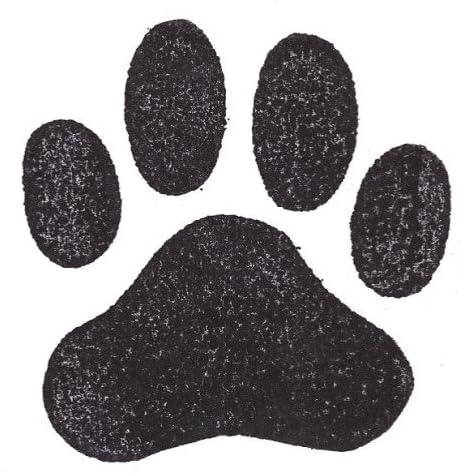Perro huellas de sello de goma jumbo-1002 F (tamaño 2 34" de ancho x 2 34" de alto)