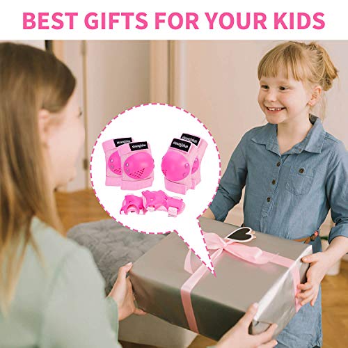 Knee Pads Kids/Youth, 6-in-1 Sports Knee Elbow Wrist Pads Guards, Safety Protective Gear for Roller Skates Cycling BMX Bike Skateboard Inline Skatings Scooter Riding and Other Extreme Sports - Thumbnail 6