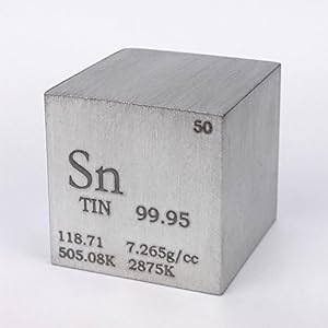 1 inch 25.4mm Blik Metalen kubus 99,95% 119gram Gegraveerde Periode Tafel