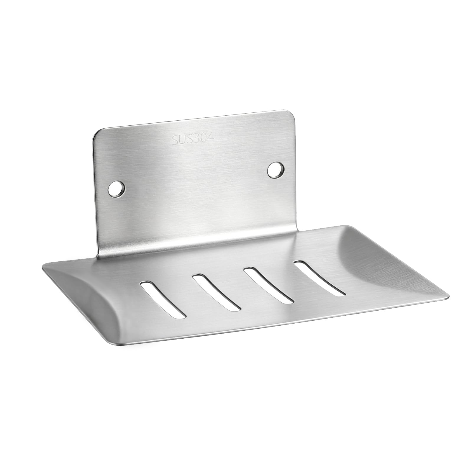 FuncHardwa 304 Stainless Steel Shower Soap Holder, Wall Mounted Self-Draining Soap Dish for Shower, Rustproof Soap Tray for Bathroom and Bathtubs (Silver)