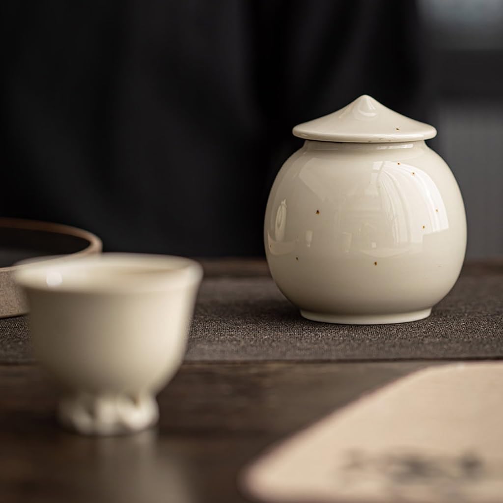 Juego De Té Lata de té Retro, Lata de Almacenamiento de té de cerámica for el hogar, Lata sellada de Doble Capa a Prueba de Humedad, Lata de Almacenamiento de té portátil Tarro para Guardar Té