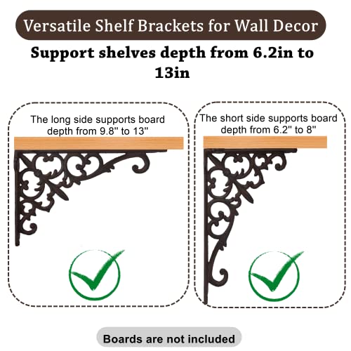 Z Metnal Decorative Shelf Brackets, 6 X 9 Inch, Cast Wrought Iron Metal Mailbox Bracket thumb #2