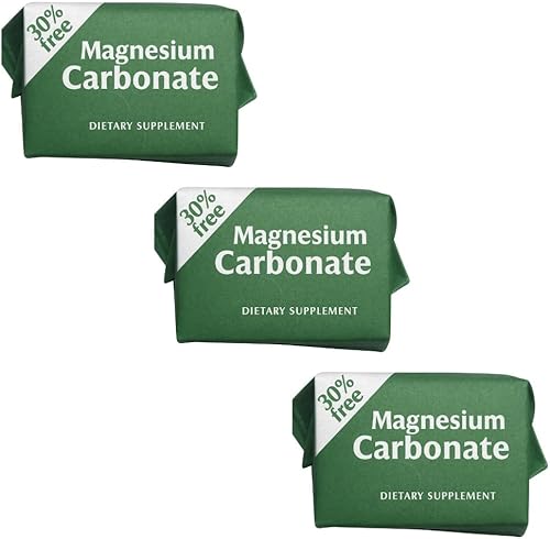 LENICO - Cubos de carbonato de magnesio  Paquete de 3 x 0.25 oz cada uno  Suplemento dietético natural, sin gluten, vegano, grado alimenticio,