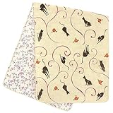 (Styleneo) 黒猫柄手拭い ガーゼ 手ぬぐい フェイスタオル 手ぬぐい おしゃれ 男性 手拭い 和柄 猫 夏 タオル 88×34cm 素材 綿100％ 三重ガーゼ 京都 (黒猫唐草)