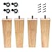 Honeyhouse Holz Sofafüße 4 Stück, 6cm/10cm/15cm Ersatz Möbelfüße mit Montageplatten & Schrauben für Sofa Bett Schrank Couch Ottomane