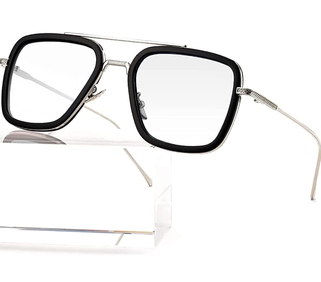 Spider Man Glasses Vintage Square Metal Frame for Men Women Sunglasses Classic Downey Iron Man Tony Stark Shades (Men, Women)