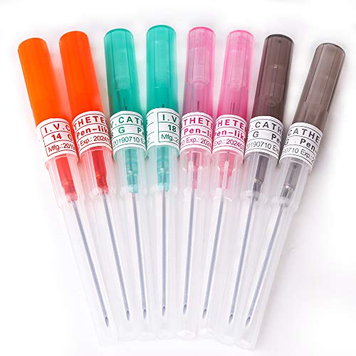 Piercing Needles, 8pcs Ear Nose Piercing Needles IV Catheter Needles for Piercing Sterilised Body (MIX-1)