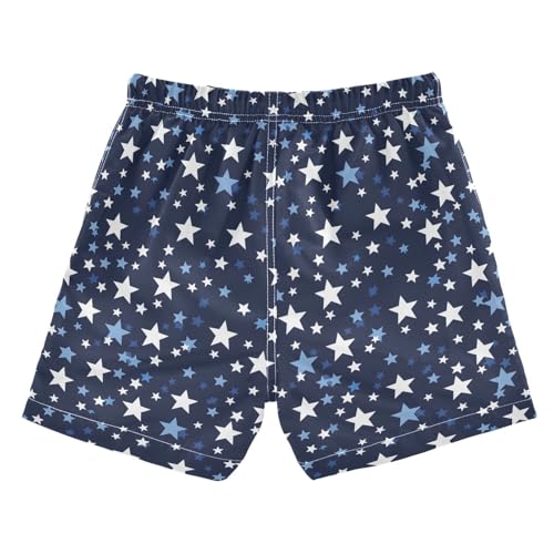 Boys Swim Trunks Quick Dry UPF 50+ Beach Board Shorts Kids Bathing Suits Swimsuit 2T Blue and White Five-Pointed Star2