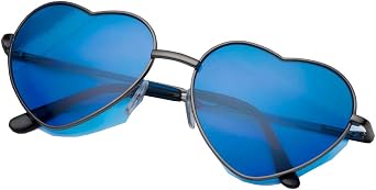 grinderPUNCH Womens Heart Shaped Metal Frame Sunglasses