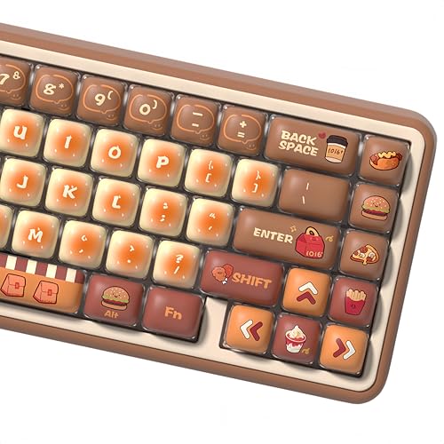 dagaladoo PBT Keycaps Set,Bun MOG Profile Keycaps Cute, Shine Through Keyboard Key caps Dye Sublimation Custom Key Cap for 100% 75% 65% 60% TKL US Layout Mechanical Keyboard