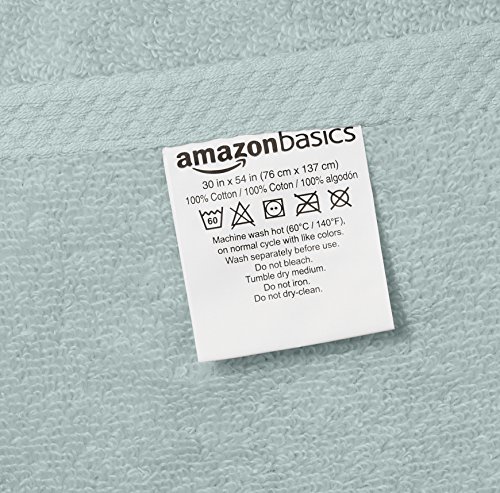 Amazon Basics Quick-Dry Bath Towels - 100% Cotton, 2-Pack, Ice Blue #TOP3