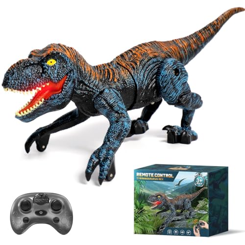Sunrad Mini Remote Control Dinosaur Toys for Kids Age 3-5 4-7 8-12+, 2.4GHz RC Robot Dinosaur with Light & Roar & Auto Demo, Rechargeable Realistic...