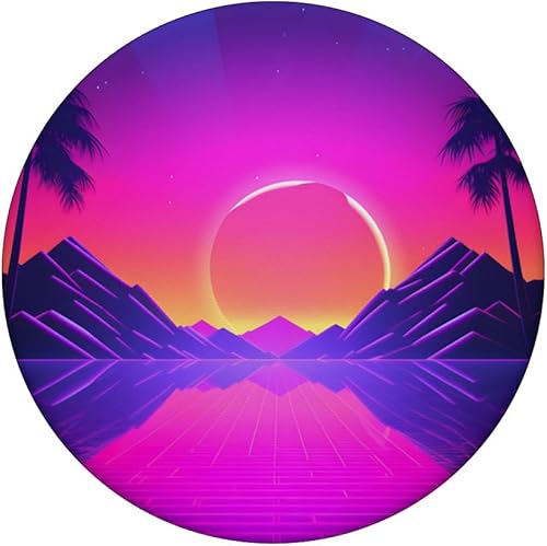 Miniatura 3 de Retrowave Mountains And Sun 80s Vaporwave Synthwave PopSockets Standard PopGrip
