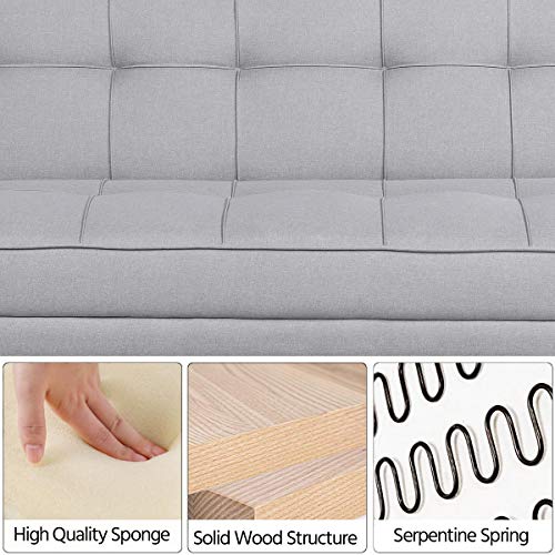 Yaheetech Modern Fabric Sofa Bed 3 Seater Click Clack Sofa Settee