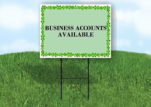 Business Accounts Available St. Patrick's Day Irish Clover Sage Green Single Sided 18x24 in. Yard Road Sign w/Stand