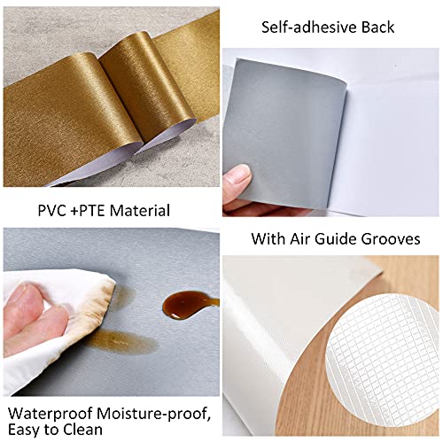 Kelendle Metallic Wallpaper Border Peel And Stick Flexible Molding Trim Self Adhesive Decorative Wall Lines Border Lines For Bathroom Kitchen Hotel Diy Home Decoration 4.2X196.8 Navy Blue #TOP5