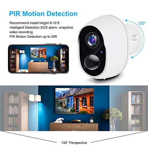 WiFi Rechargeable Battery Powered Wireless Camera,HONEST KIN 1080P Home Security Camera Outdoor,PIR Alarms,Night Vision,2-Way Audio,Waterproof,Low Power Consumption,Super Push App, Cloud Storage