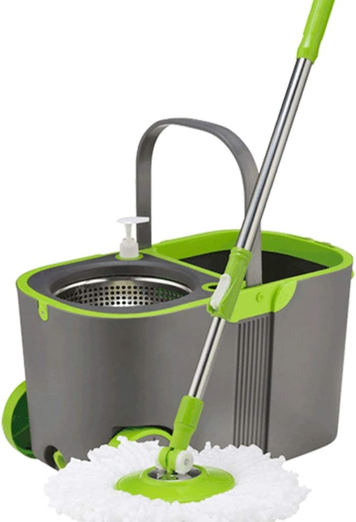 モップバケツ、 360度回転式マイクロファイバーモップヘッド 交換用回転式モップヘッド キッチン バスルーム 表面洗浄 回転式床掃除