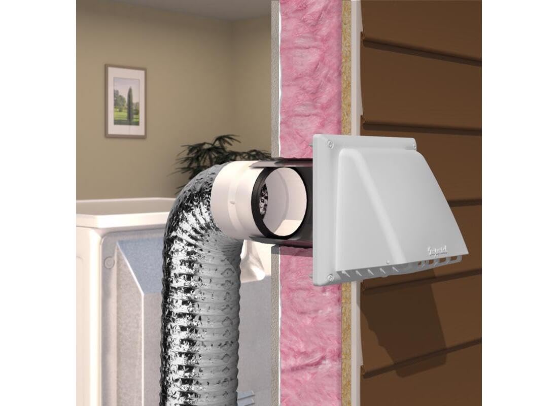 Imperial 6 ft. L X 4 in. D Silver/White Aluminum/Plastic Semi-Rigid Dryer Vent Kit