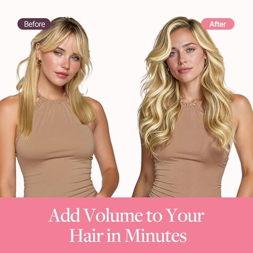 Image of GOO GOO Tape In Weft Hair Extensions Human Hair, Genius PU Long Weft Tape In Hair Extensions Real Human Hair, Silky Easy to Use, P17A /60A Ash Blonde Highlighted Platinum Blonde 24 inch 120g